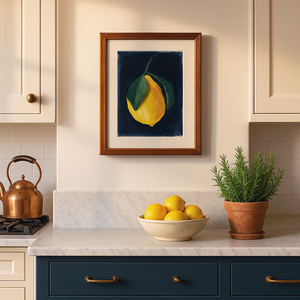 Lemon in the dark original acrylic painting on paper
