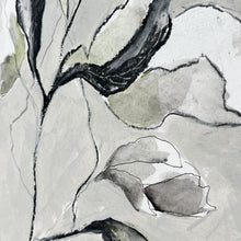 Load image into Gallery viewer, Botanical scribble in black and white Painting
