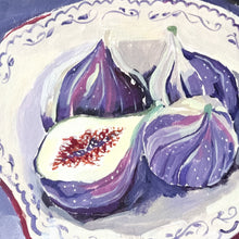 Load image into Gallery viewer, Figs in a plate original acrylic painting on paper
