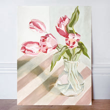 Load image into Gallery viewer, Fresh Tulips in a Vase Original Gouache painting
