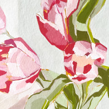 Load image into Gallery viewer, Fresh Tulips in a Vase Original Gouache painting

