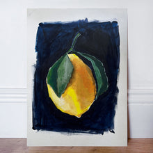 Load image into Gallery viewer, Lemon in the dark original acrylic painting on paper
