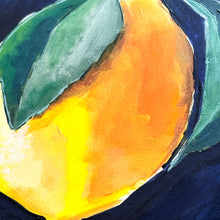Load image into Gallery viewer, Lemon in the dark original acrylic painting on paper
