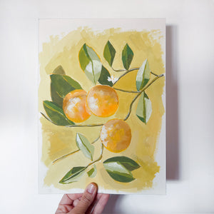 Orange Tree Gouache Painting