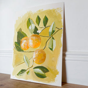 Orange Tree Gouache Painting