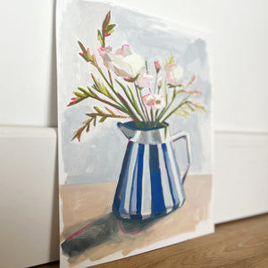 Striped Vase 02 Original Gouache Painting