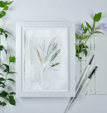 Load image into Gallery viewer, Green &amp; Gold Leaves - Original A5 watercolour
