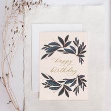 Load image into Gallery viewer, Blue Leaves Birthday card
