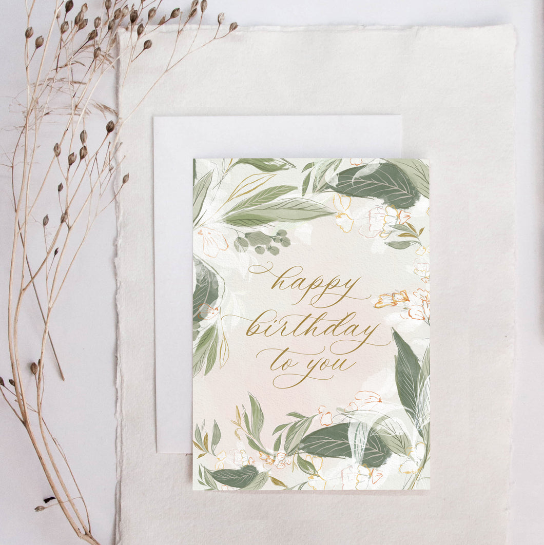Floral Frame Birthday card