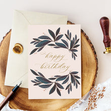 Load image into Gallery viewer, Blue Leaves Birthday card
