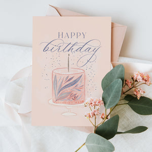 Blush Cake Birthday card